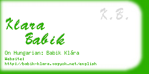 klara babik business card