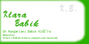 klara babik business card